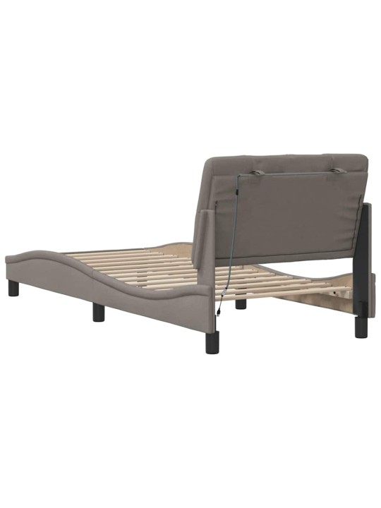 Rám postele s led bez matrace taupe 80x200 cm látka