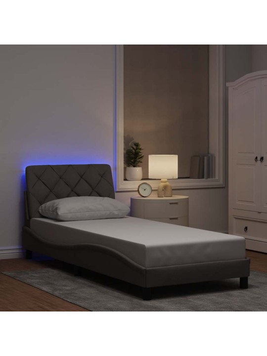 Rám postele s led bez matrace taupe 80x200 cm látka