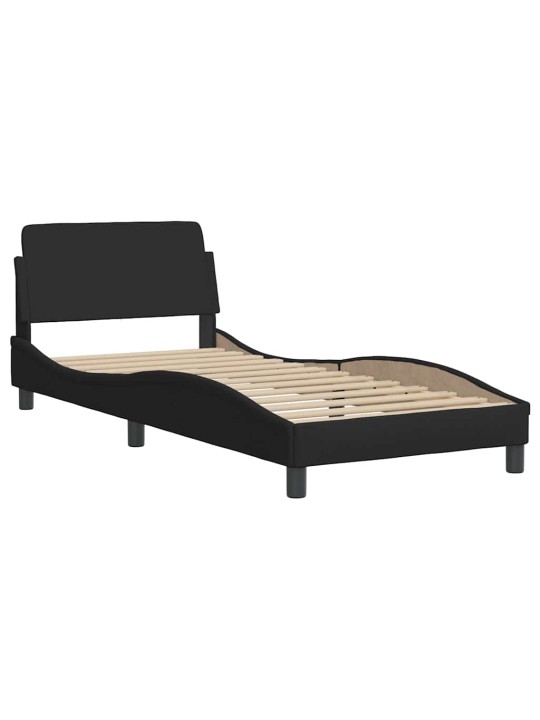Rám postele s led bez matrace černý 90x190 cm látka