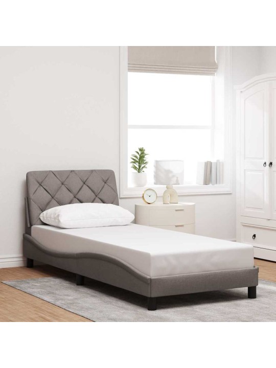 Rám postele s led bez matrace taupe 90x190 cm látka