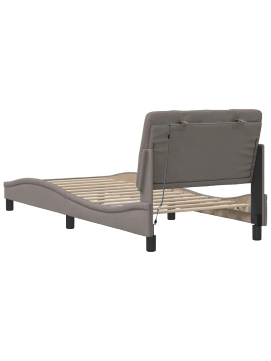 Rám postele s led bez matrace taupe 90x190 cm látka