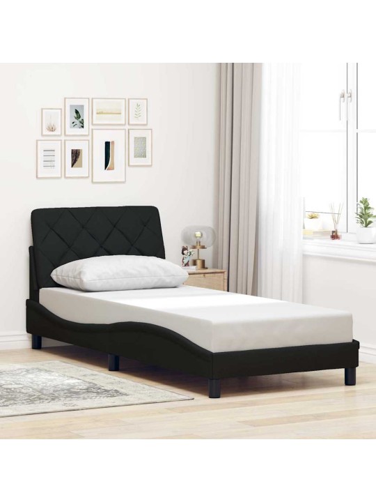 Rám postele s led bez matrace černý 90x200 cm látka