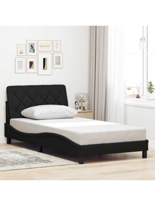 Rám postele s led bez matrace černý 100x200 cm látka