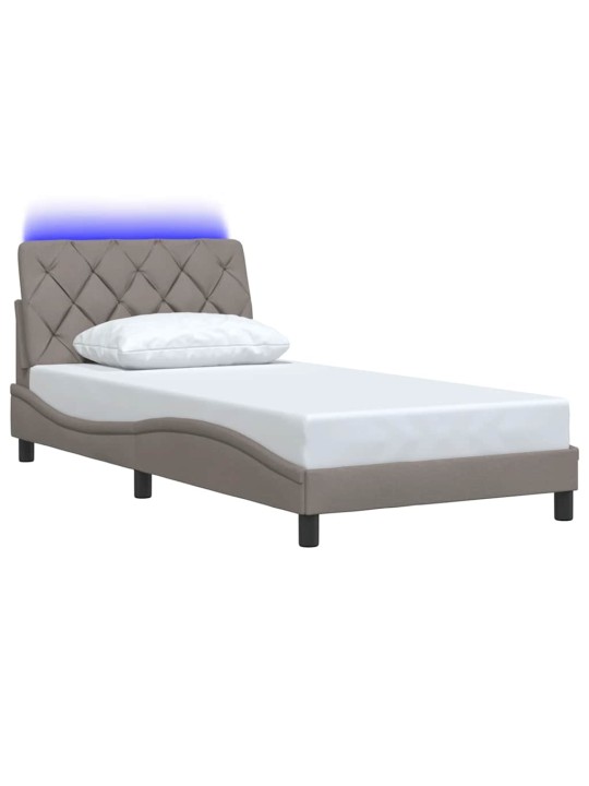Rám postele s led bez matrace taupe 100x200 cm látka