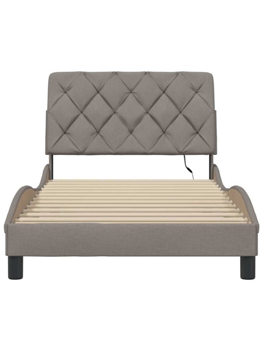 Rám postele s led bez matrace taupe 100x200 cm látka