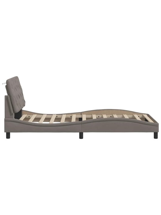 Rám postele s led bez matrace taupe 100x200 cm látka