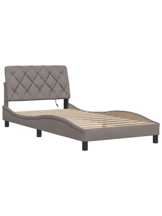 Rám postele s led bez matrace taupe 100x200 cm látka