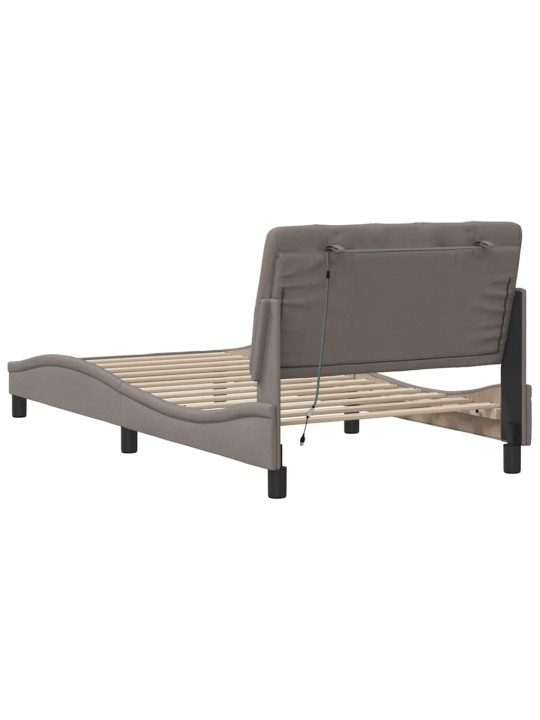 Rám postele s led bez matrace taupe 100x200 cm látka