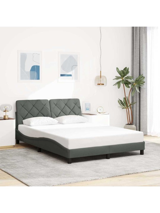 Rám postele s led bez matrace tmavě šedá 120x200 cm látka