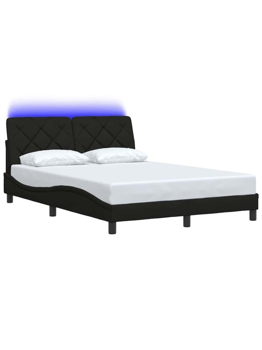 Rám postele s led bez matrace černý 120x200 cm látka