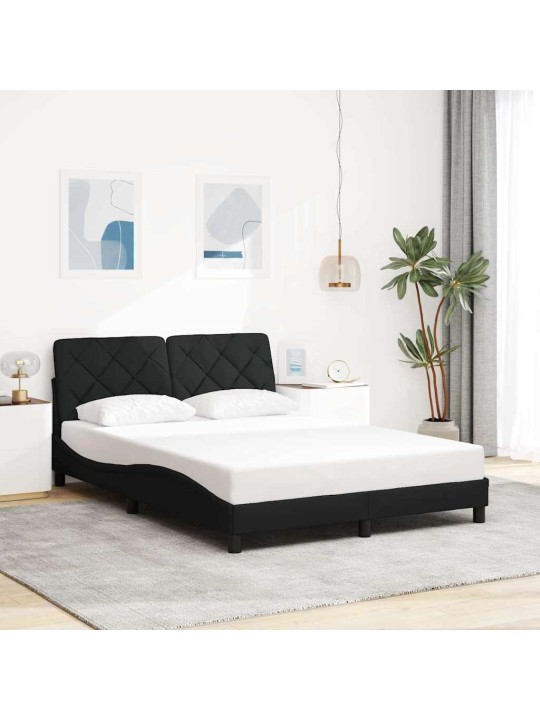 Rám postele s led bez matrace černý 120x200 cm látka