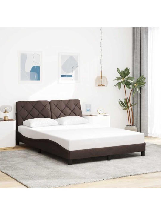 Rám postele s led bez matrace tmavě hnědá 120x200 cm látka