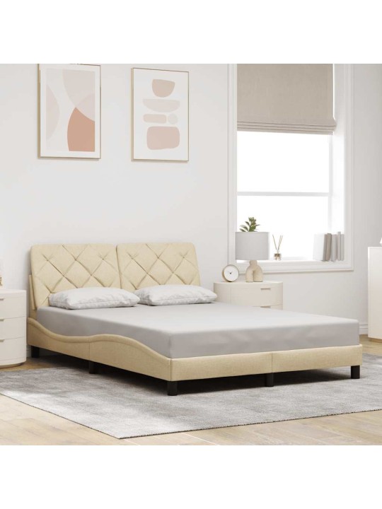 Rám postele s led bez matrace cream 120x200 cm látka