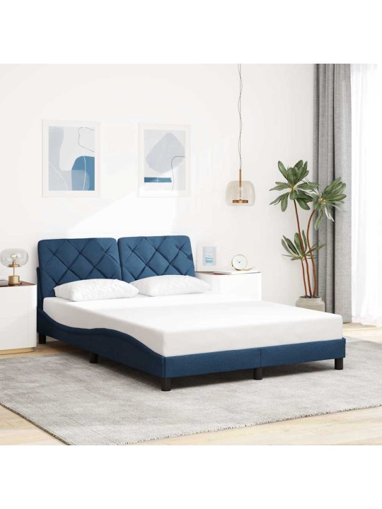 Rám postele s led bez matrace modrá 120x200 cm látka