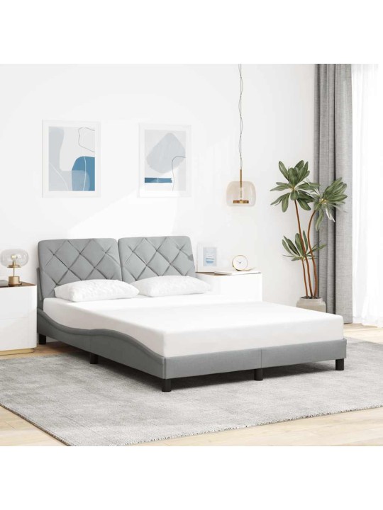 Rám postele s led bez matrace světle šedá 140x190 cm látka