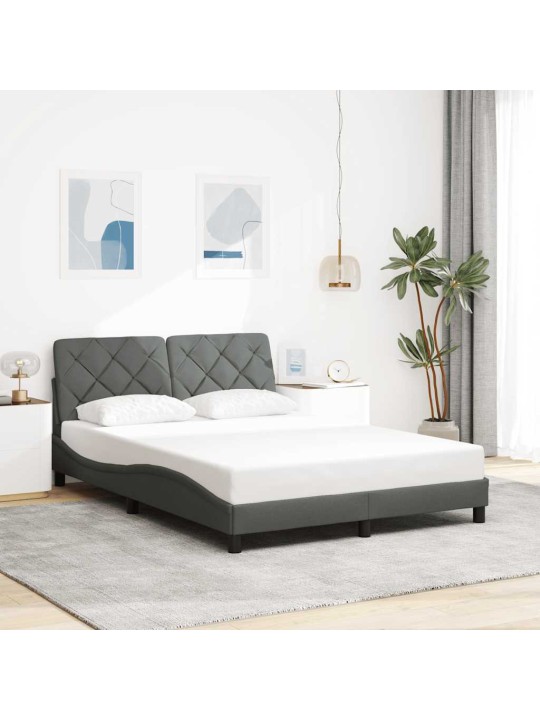 Rám postele s led bez matrace tmavě šedá 140x190 cm látka