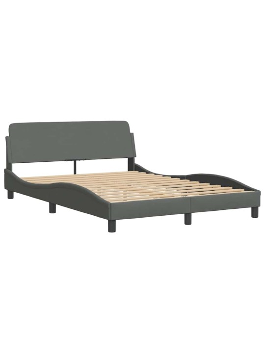Rám postele s led bez matrace tmavě šedá 140x190 cm látka