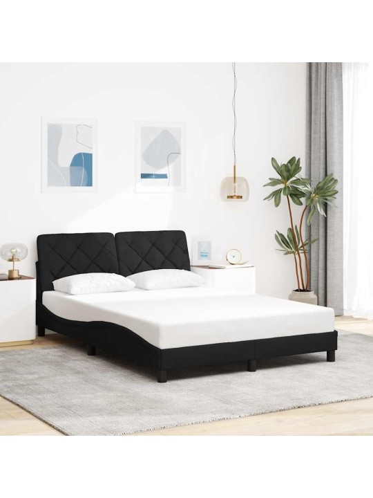Rám postele s led bez matrace černý 140x200 cm látka