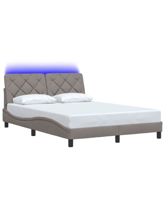 Rám postele s led bez matrace taupe 140x200 cm látka
