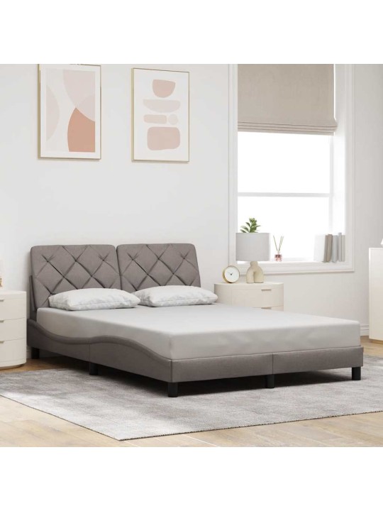 Rám postele s led bez matrace taupe 140x200 cm látka