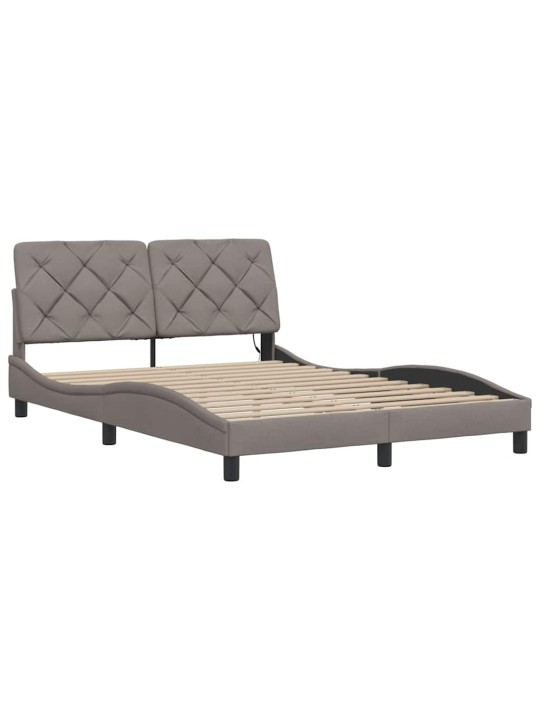 Rám postele s led bez matrace taupe 140x200 cm látka