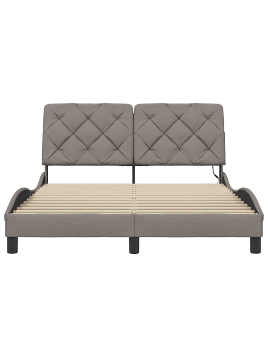 Rám postele s led bez matrace taupe 140x200 cm látka