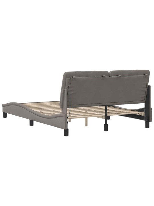 Rám postele s led bez matrace taupe 140x200 cm látka