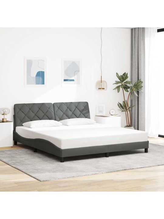 Rám postele s led bez matrace tmavě šedá 180x200 cm látka