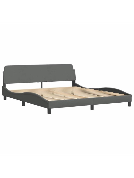 Rám postele s led bez matrace tmavě šedá 180x200 cm látka