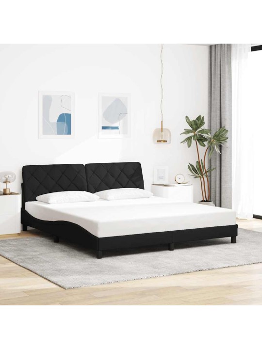 Rám postele s led bez matrace černý 180x200 cm látka