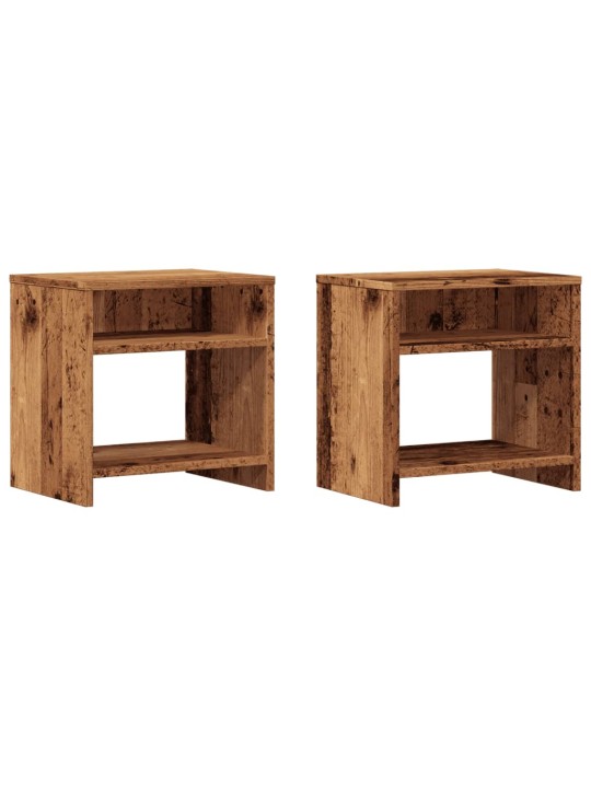Noční stolky 2 ks old wood 40 x 30 x 40 cm kompozitní dřevo