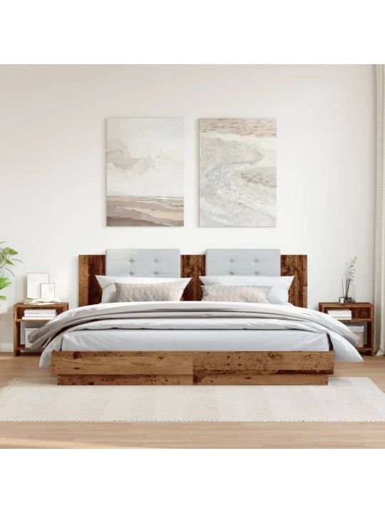 Noční stolky 2 ks old wood 40 x 30 x 40 cm kompozitní dřevo