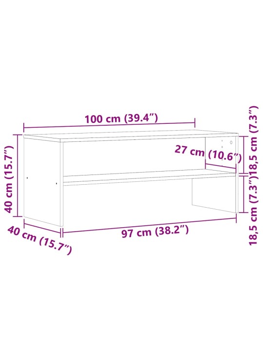 TV stolek old wood 100 x 40 x 40 cm kompozitní dřevo