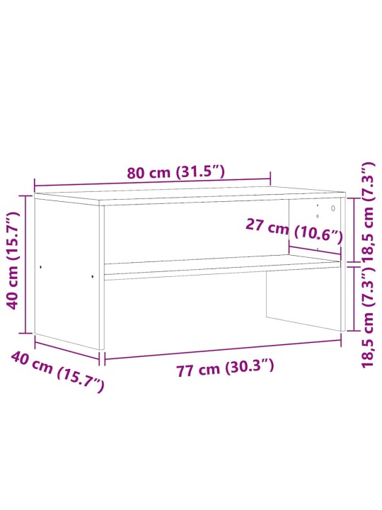 TV stolek old wood 80 x 40 x 40 cm kompozitní dřevo