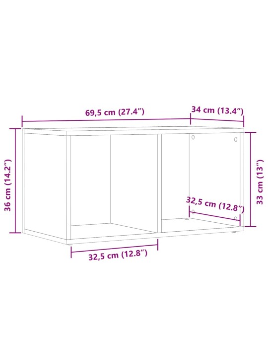 Úložný box dub artisan 69,5x34x36 cm kompozitní dřevo