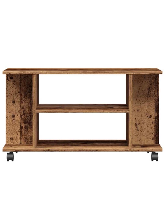 TV stolek na kolečkách old wood 80x40x45 cm kompozitní dřevo