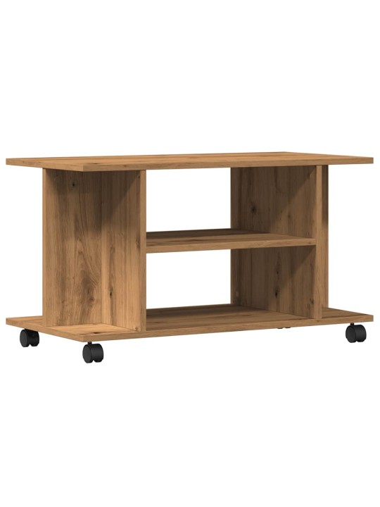 TV stolek na kolečkách dub artisan 80x40x45 cm kompozitní dřevo