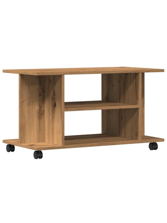 TV stolek na kolečkách dub artisan 80x40x45 cm kompozitní dřevo
