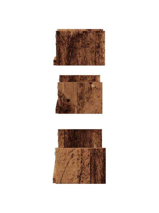 Nástěnné police 3 ks old wood kompozitní dřevo
