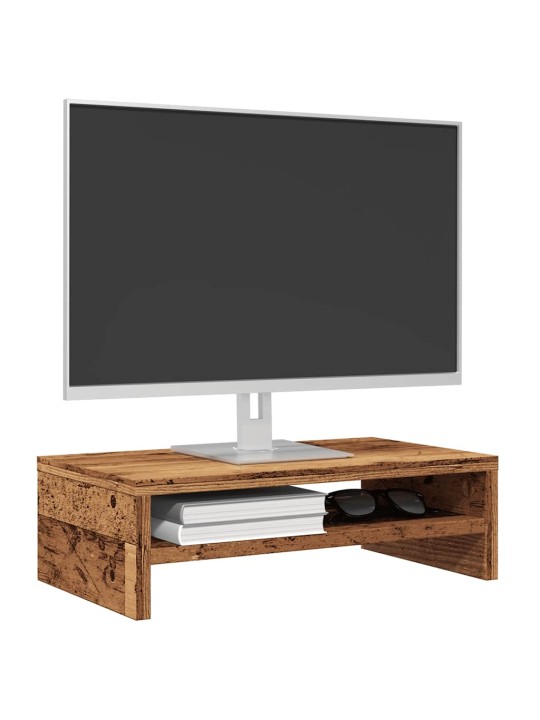 Stojan na monitor starého dřeva 42 x 24 x 13 cm dřevotříska