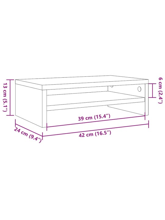 Stojan na monitor dub artisan 42x24x13 cm kompozitní dřevo