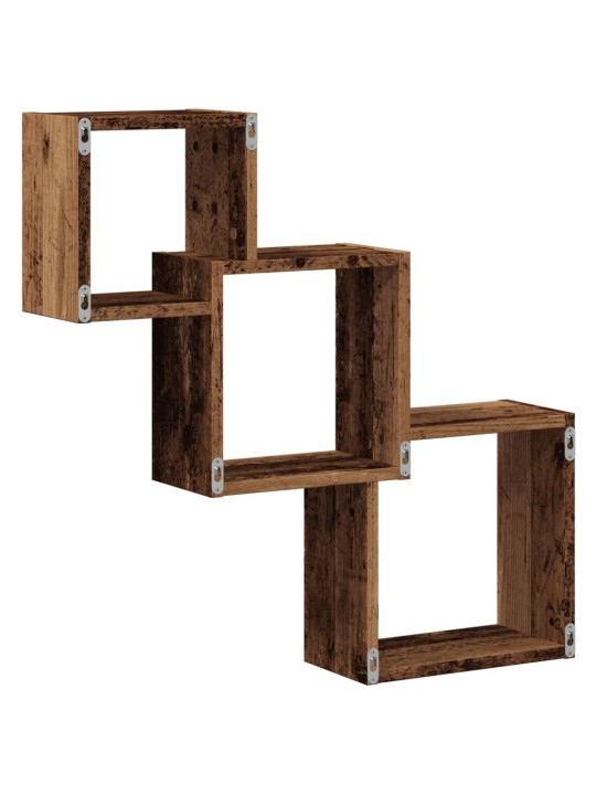 Nástěnné police kostka old wood 68x15x68 cm kompozitní dřevo