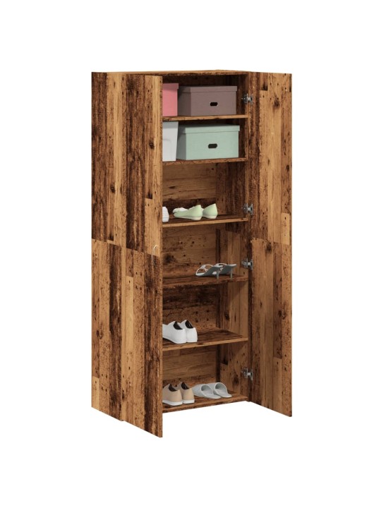 Botník old wood 80 x 35,5 x 180 cm kompozitní dřevo