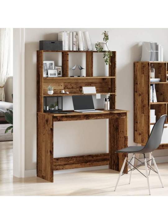 Psací stůl s policemi old wood 102x45x148 cm kompozitní dřevo