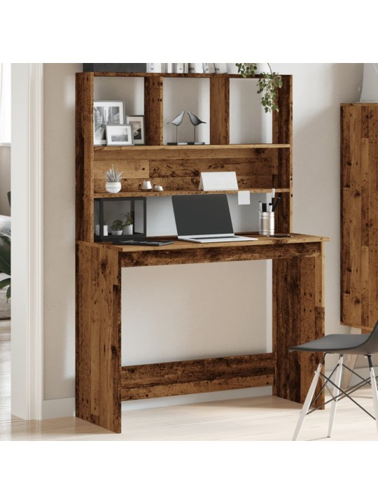 Psací stůl s policemi old wood 102x45x148 cm kompozitní dřevo
