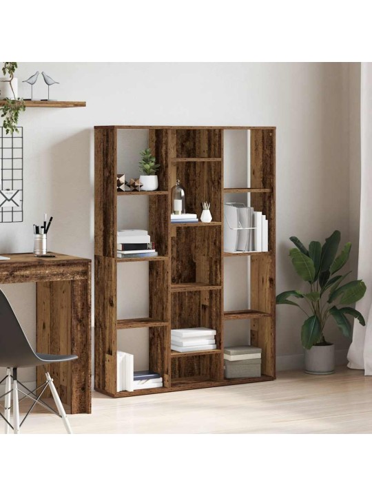Knihovna/dělicí stěna old wood 100x24x140 cm kompozitní dřevo