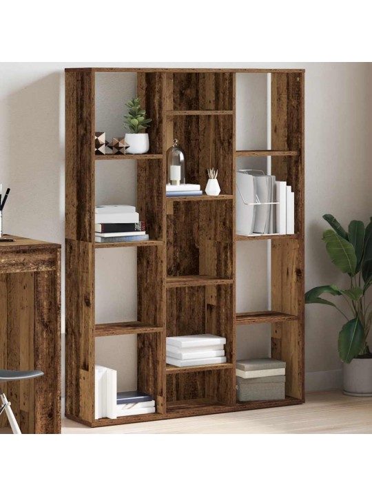 Knihovna/dělicí stěna old wood 100x24x140 cm kompozitní dřevo
