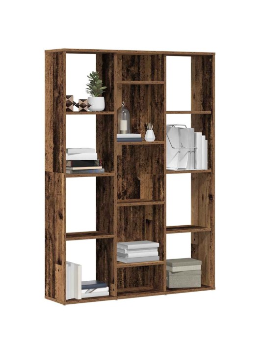 Knihovna/dělicí stěna old wood 100x24x140 cm kompozitní dřevo