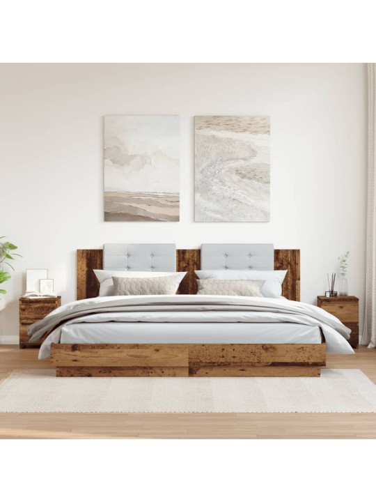 Noční stolky 2 ks old wood 30 x 30 x 40 cm kompozitní dřevo