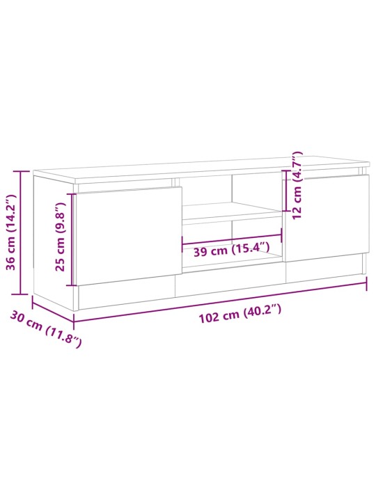 TV stolek dub artisan 102x30x36 kompozitní dřevo